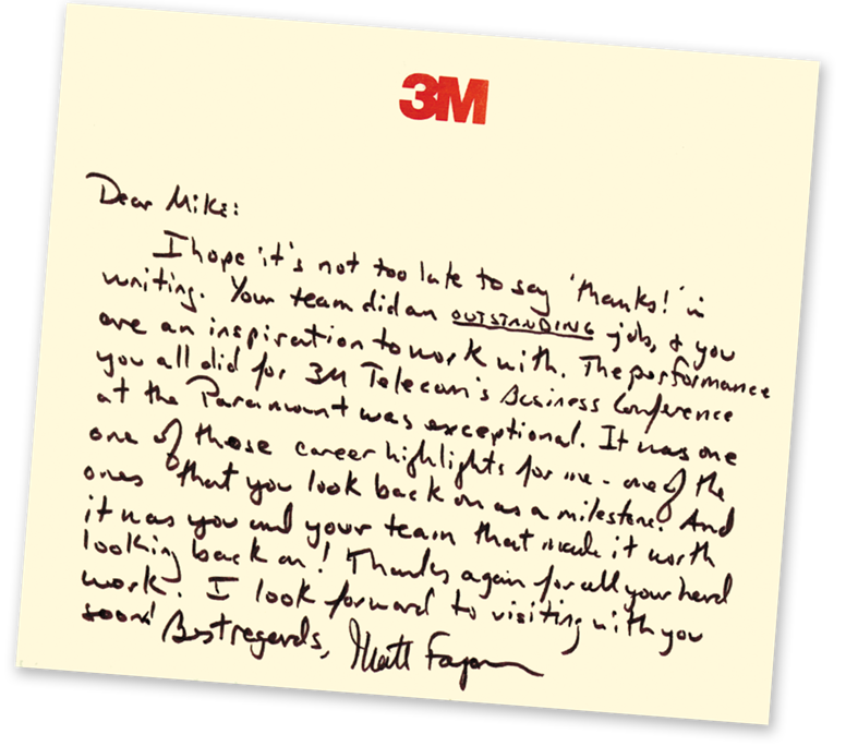 GRAPHIC: Recommendation letter from 3M Corporation